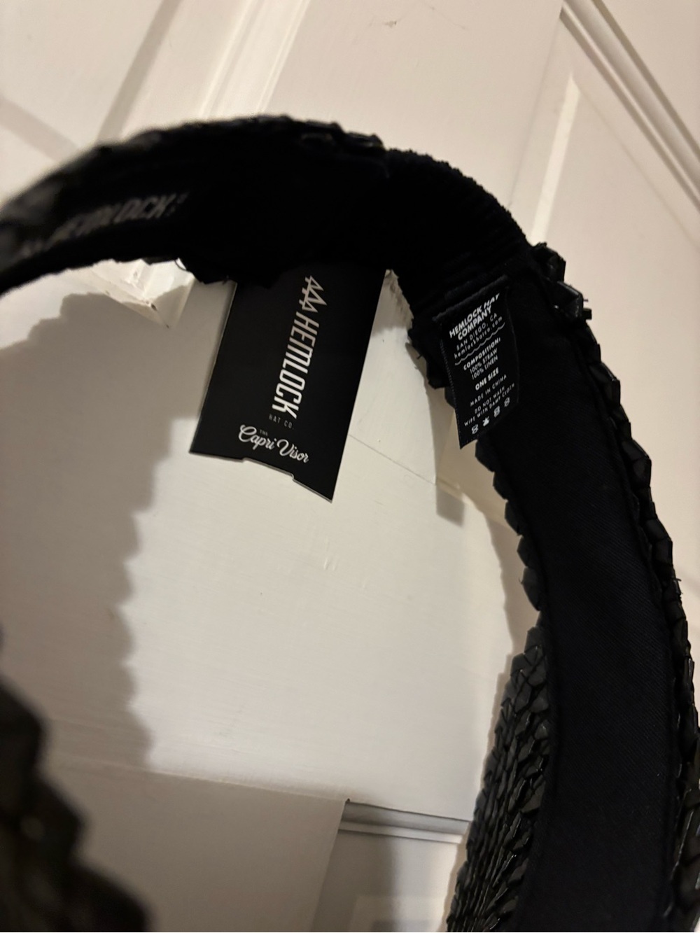 NWT Black Woven Sun Visor by Hemlock - Women's Summer Hat - Picture 3 of 4